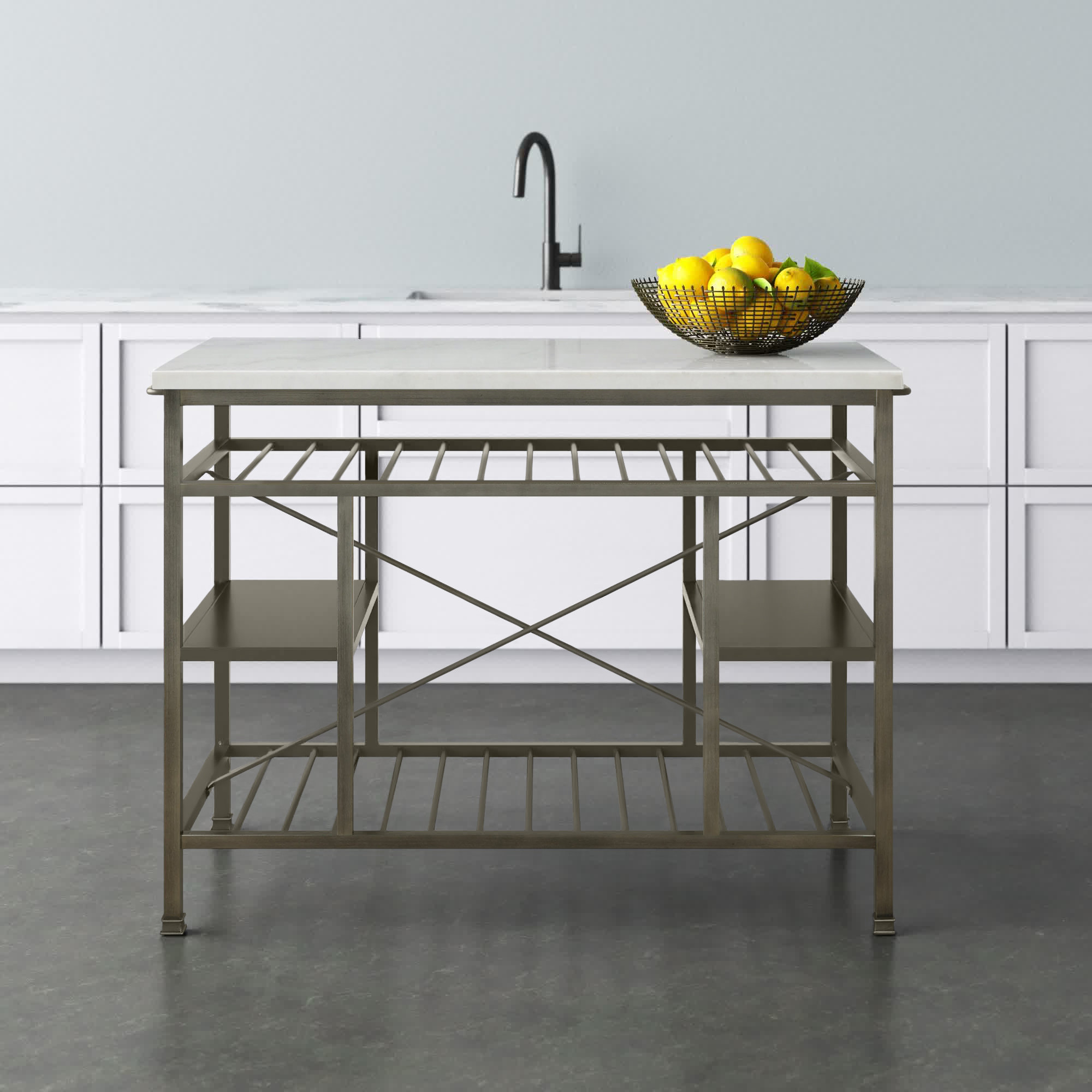 Marble top kitchen prep table discount